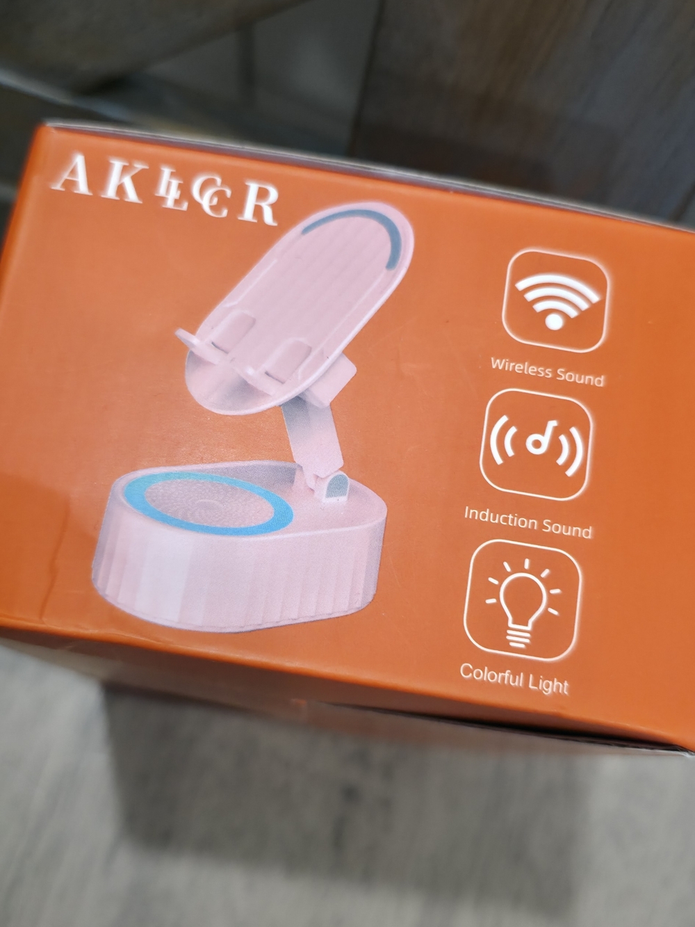 5-in-1 Wireless Portable Speaker - Induction Audio Phone Stand LED Light PINK